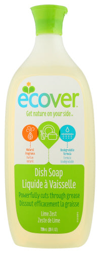 Ecover - Liquid Dish Soap Lime Zest, 25 oz | Pack of 6