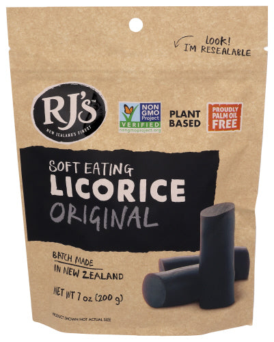 RJ's - Natural Black Soft Licorice Original, 7 Oz | Pack of 8