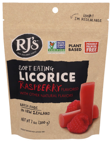 RJ's - Natural Soft Eating Licorice Raspberry, 7 Oz | Pack of 8