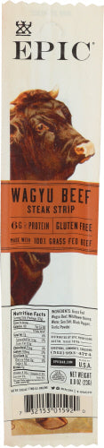 Epic - Snack Strip Wagyu Beef Steak, 0.8 Oz | Pack of 20