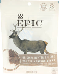 Epic - Venison Steak with Beef Jerky, 2.5 OZ | Pack of 8