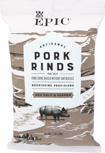 Epic - Sea Salt & Pepper Pork Rinds, 2.5 OZ. | Pack of 12