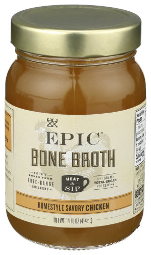 Epic - Artisanal Bone Broth Homestyle Savory Chicken, 14 oz. | Pack of 6