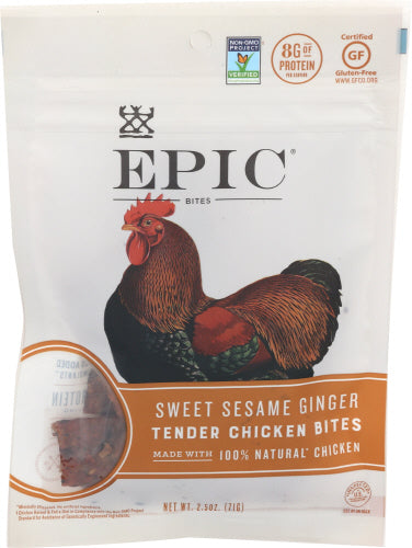 Epic - Sweet Sesame Ginger Tender Chicken Bites, 2.5 Oz | Pack of 8