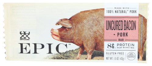 Epic - Uncured Bacon Pork Bar - Maple, 1.5 OZ | Pack of 12