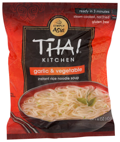 Thai Kitchen - Instant Rice Noodle Soup Garlic & Vegetable, 1.6 Oz  | Pack of 12