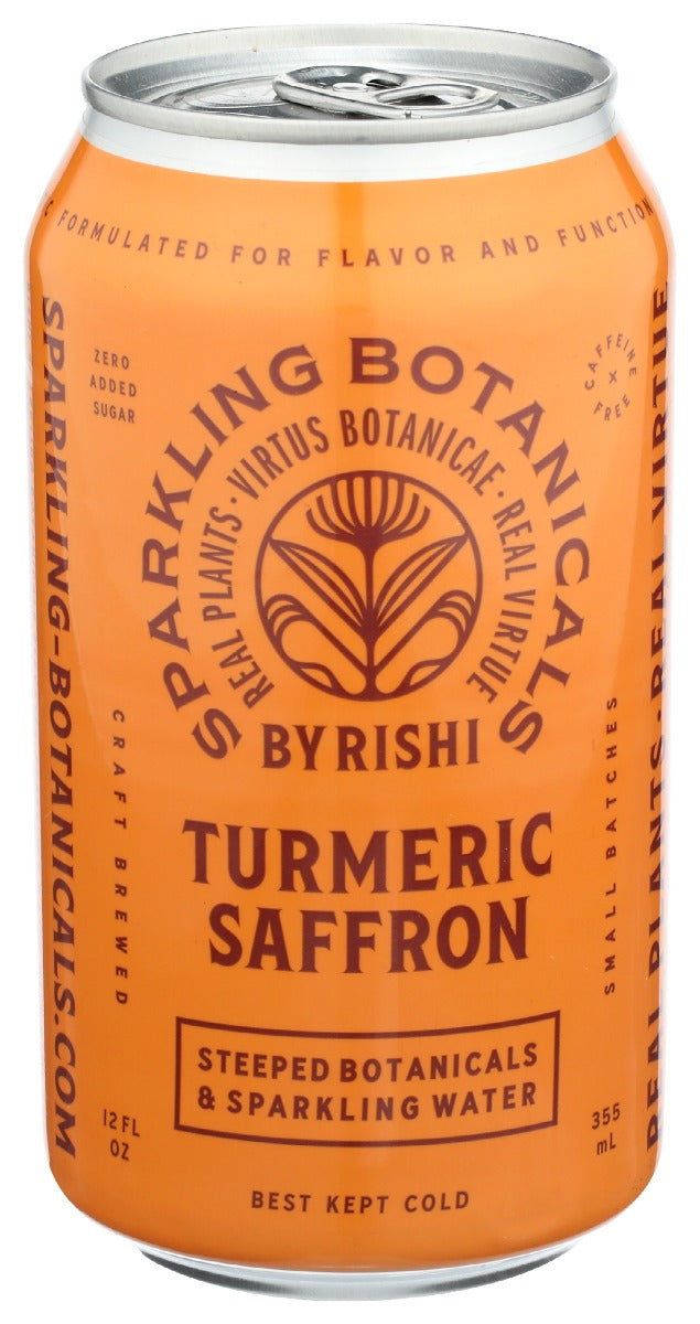 RISHI TEA - Turmeric Saffron Sparkling Beverage, 12 Oz | Pack of 12