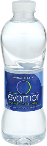 Evamor - Naturally Alkaline Artesian Water Natural Artesian, 32 Oz.  | Pack of 12