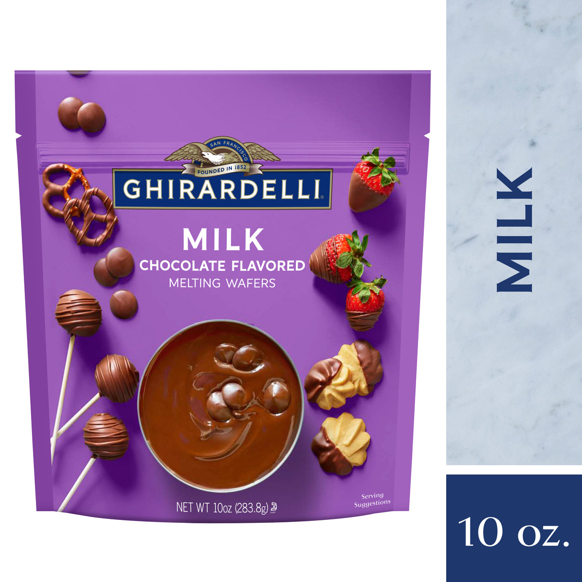 Ghirardelli - Milk Chocolate Melting Wafers , 10oz  | Pack of 6