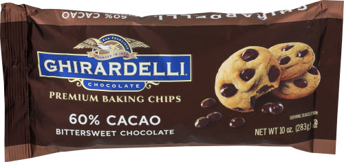 Ghirardelli - Baking Chips, 60% Bittersweet Chocolate, 10  Oz | Pack of 12