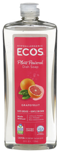 Ecos - Dishmate Dish Liquid Grapefruit, 7.39 oz | Pack of 6