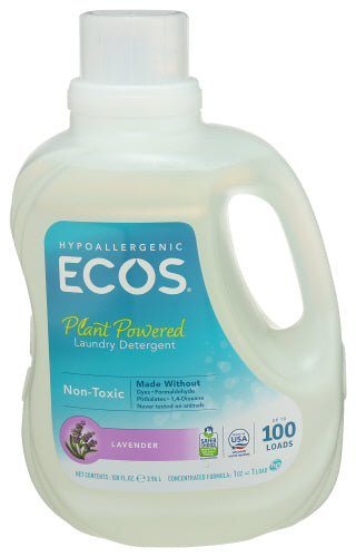 Ecos - Lavender Scented Liquid Laundry Detergent, 100 Oz | Pack of 4