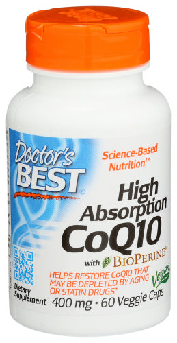 Doctors Best - High Absorption CoQ-10 with BioPerine - Vegan - 400 MG, 60 Capsules