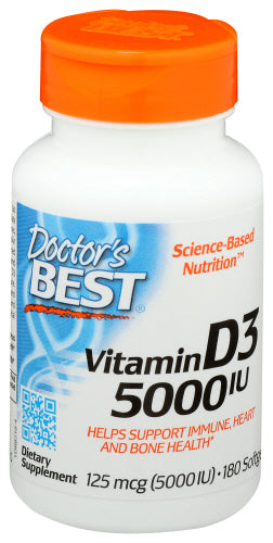 Doctor's Best - Vitamin D3 5000 IU, 180 Softgels