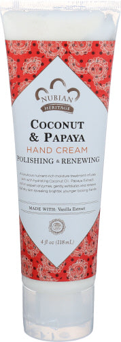 Nubian Heritage - Hand Cream Coconut and Papaya, 4 Oz