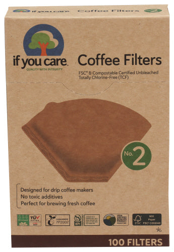 If You Care - #2 Cone Brown Coffee Filter, 100 CT | Pack of 12