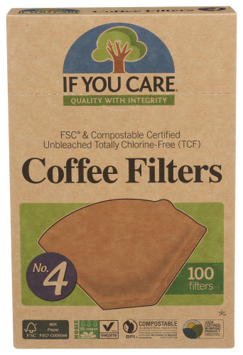 If You Care - Cone Brown Coffee Filter, 100 Count  | Pack of 12