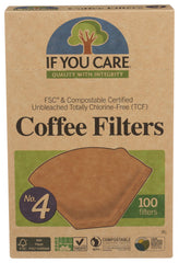 If You Care - Cone Brown Coffee Filter, 100 Count  | Pack of 12