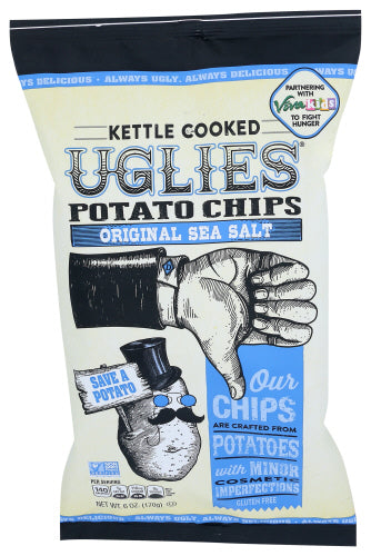 Uglies - Original Sea Salt Kettle Cooked Potato Chips, 6 oz | Pack of 12