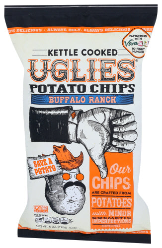 Uglies - Chips Kettle Cooked Potato Chips Buffalo Ranch, 6 OZ | Pack of 12