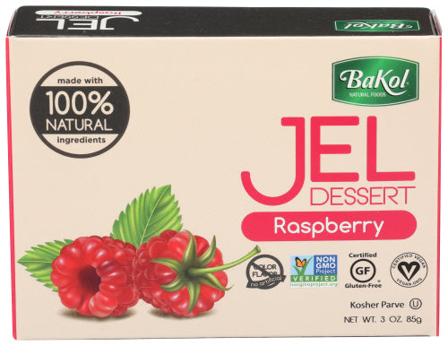 Bakol - Jel Dessert Raspberry, 3 Oz - Pack of 12