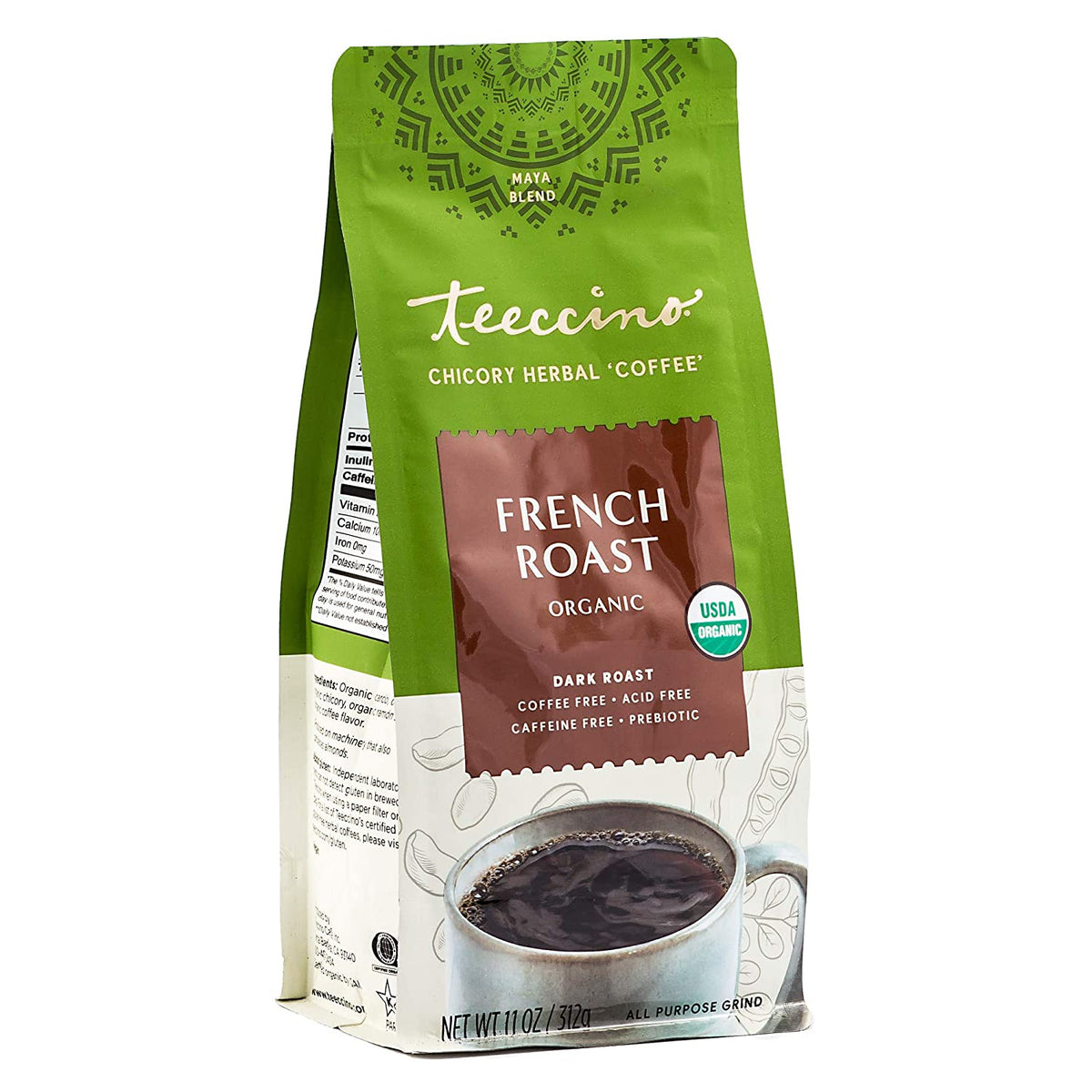 Teeccino - French Roast Organic Dark Roast Coffee, 11 oz | Pack of 6