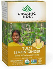 Organic India - Tulsi Tea Lemon Ginger, 18 bag | Pack of 6