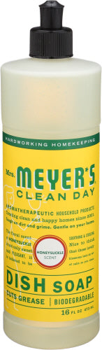 Mrs. Meyers Clean Day - Dish Soap Honeysuckle Liquid, 16 Oz | Pack of 6