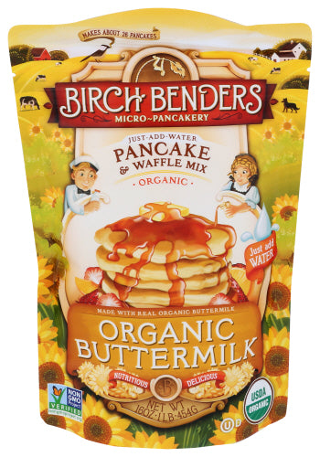 Birch Benders - Pancake Waffle Mix Organic Buttermilk, 16 oz | Pack of 6