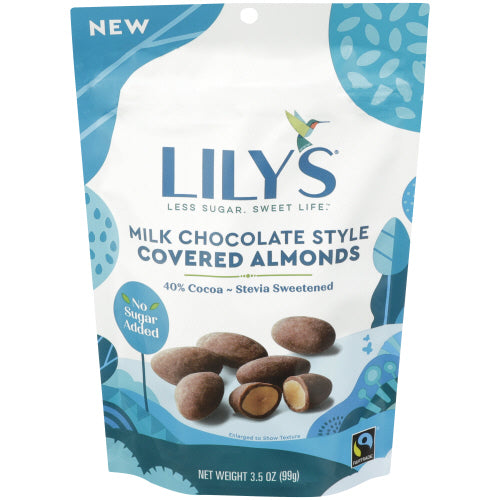 Lily's Sweets - Milk Chocolate Style Covered Almonds, 3.5 Oz | Pack of 12