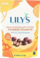 Lily's Sweets - Milk Chocolate Style Covered Peanuts, 3.5 Oz | Pack of 12