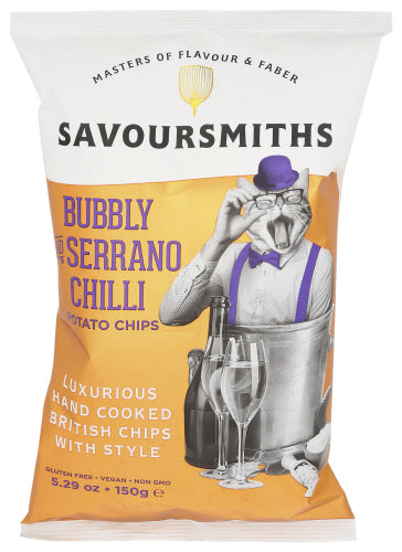 Savoursmiths - Bubbly & Serrano Chilli Potato Crisps, 5.29 Oz | Pack of 12