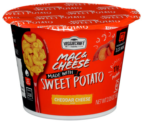 VeggieCraft - Mac & Cheese Made with Sweet Potato Pasta, 2.05 Oz | Pack of 12