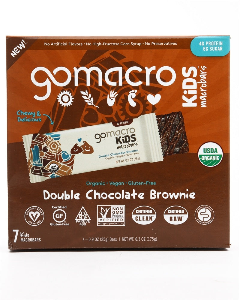 Gomacro - Bar Double Chocolate Brownie, 6.3 oz | Pack of 7