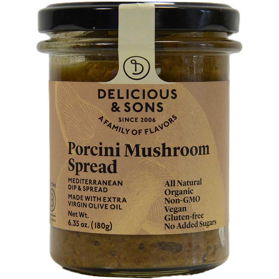 Delicious & Sons - Porcini Mushroom Spread, 6.35 oz | Pack of 6