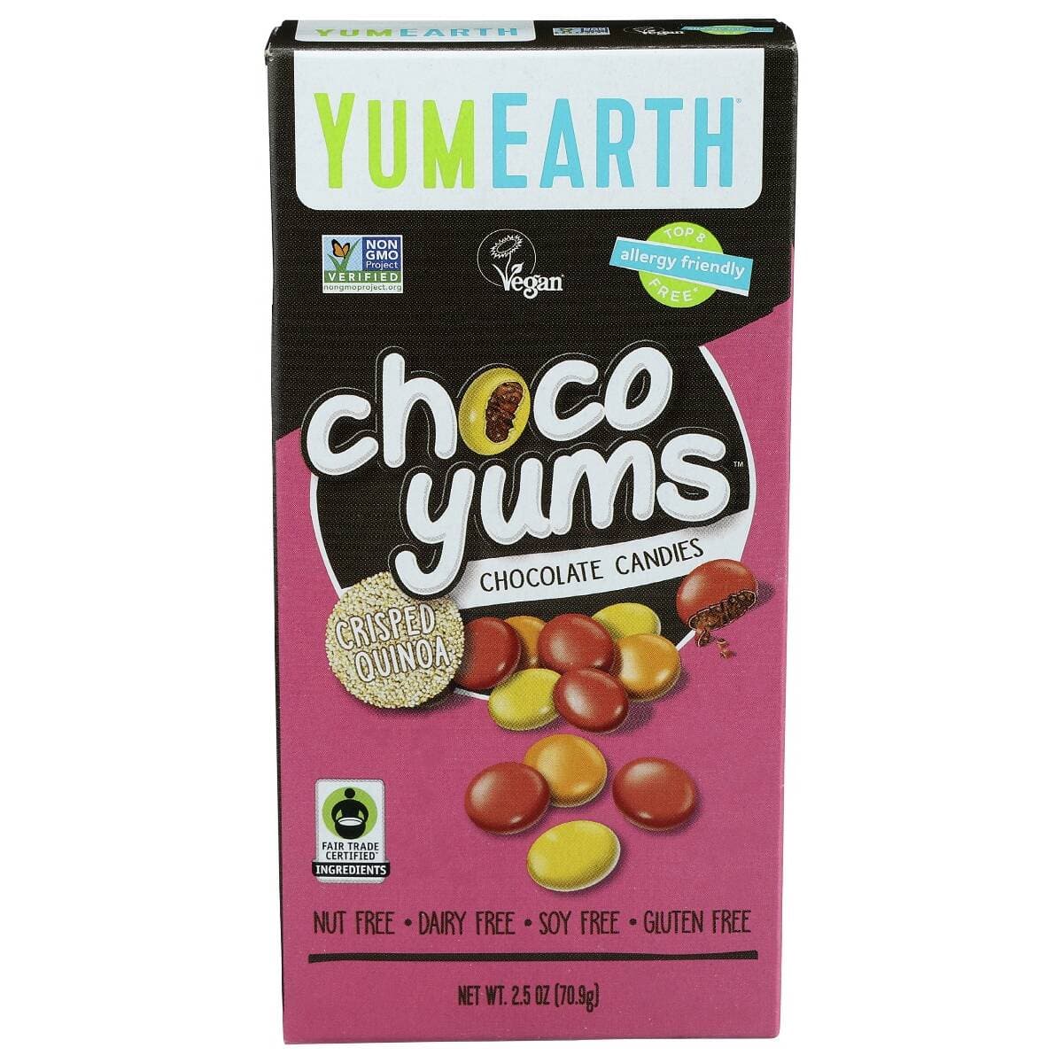 Yumearth Crisped Quinoa Choco Yums Chocolate Candies, 2.5 Oz
 | Pack of 6