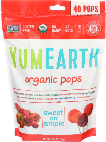 YumEarth - Organic Lollipops, 8.5 Oz | Pack of 12