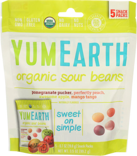 YumEarth - Jelly Bean Sour Snack Packs, 3.5 Oz | Pack of 12