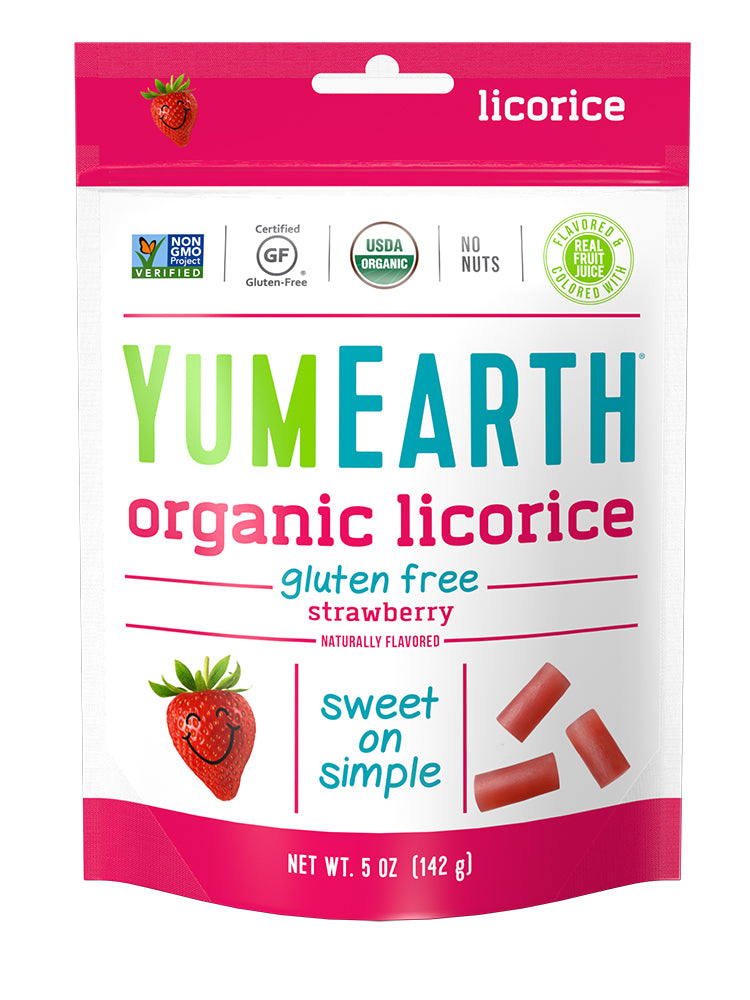 YumEarth - Organic Licorice Strawberry, 5 oz | Pack of 12