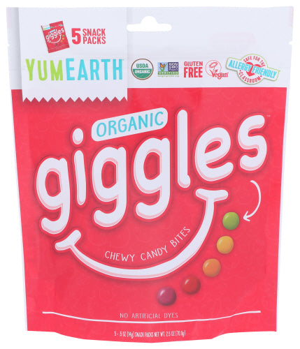 YumEarth - Organic Candy Gluten Free, Vegan & Organic Giggles, 2.5 Oz | Pack of 12