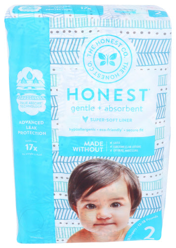 The Honest Company - Diapers Teal Tribal ,Size 2  | Pack of 4