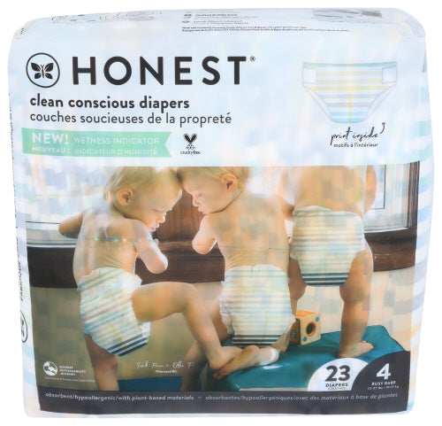 The Honest Company - Diapers Classic Stripes , Size 4  | Pack of 4