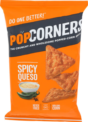 Popcorners - Spicy Queso Corn Chips, 7 Oz | Pack of 12