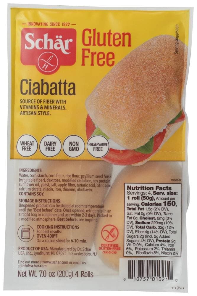 Schar - Gluten Free Ciabatta Rolls 7 oz | Pack of 5