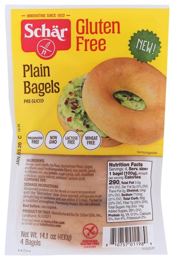 Schar - Gluten Free Plain Bagel, 14.1 Oz | Pack of 4