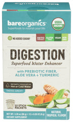 BareOrganics - Digestion Superfood Water Enhancer 12Pc, 3.38 OZ