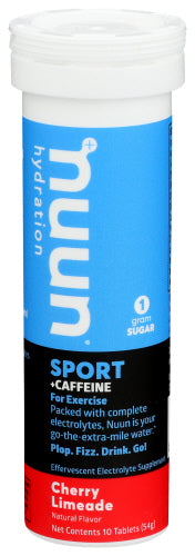 Nuun - Hydration Sport + Caffeine  Cherry Limeade, 10 Tablets - Pack of 8