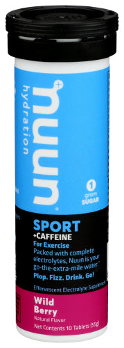 Nuun -  Hydration Wild Berry Energy Drink, 10 Tablets - Pack of 8