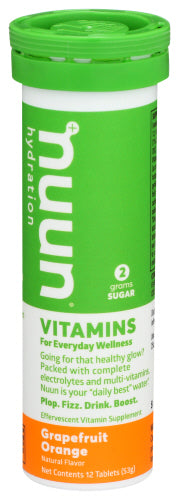 Nuun - Hydration Vitamins + Grapefruit Orange, 12 Tablets - Pack of 8