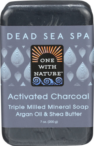 One With Nature - Soap Bar Activated Charcoal, 7 Oz | Pack of 6